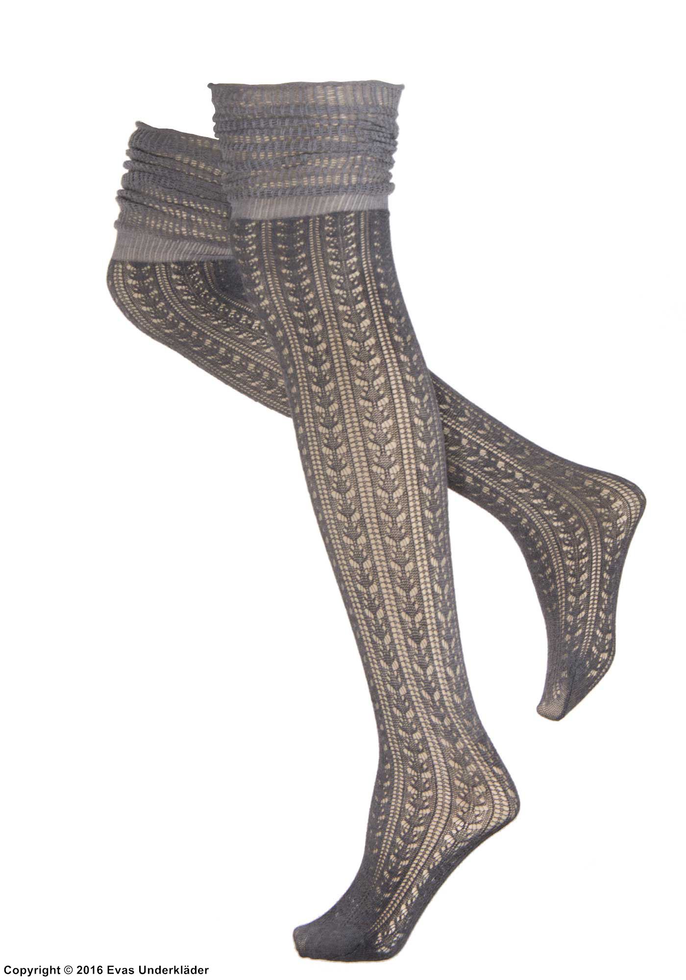 Overknee slouch-sokker, strikket